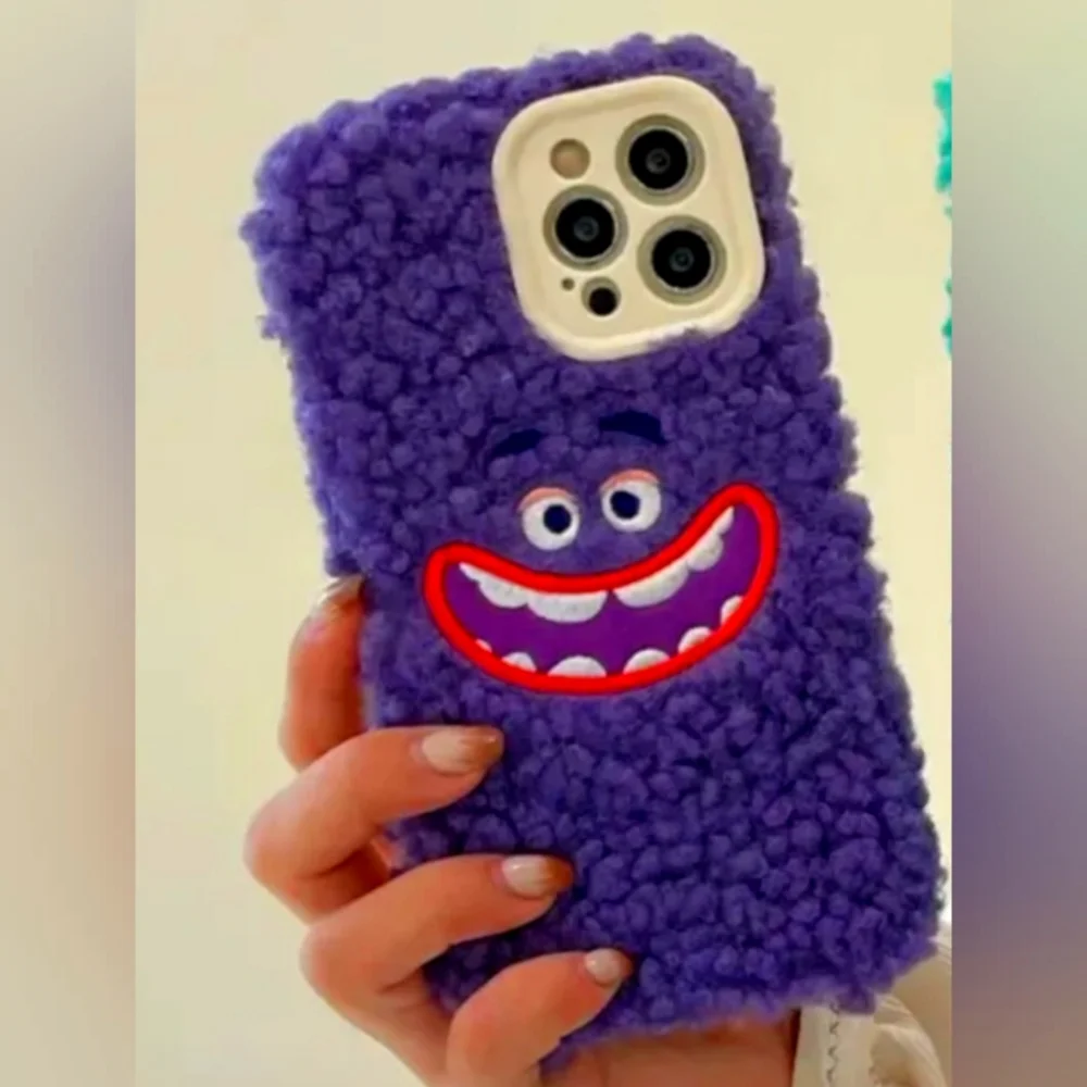 Fuzzy Monster iPhone 14 Phone Case | Purple - Picture 1 of 3